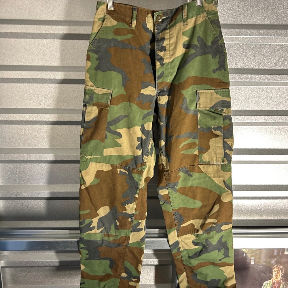 Propper Cargo Pants Mens Small Long Green Camo Tactical Ripstop Woodland BDU